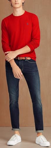 Polo Ralph Lauren Men's Crew Neck Long Sleeve Tee, Basic Black, Large