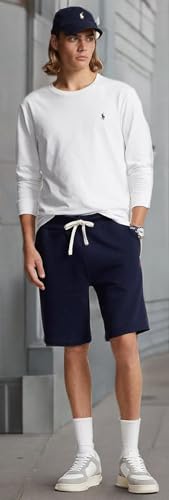 Polo Ralph Lauren Men's Crew Neck Long Sleeve Tee, Basic Black, Large