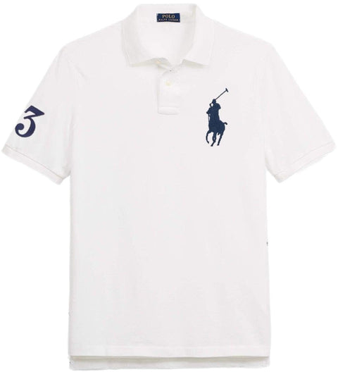 POLO RALPH LAUREN Men's Big Pony Classic Fit Mesh Polo Shirt (M, Black)