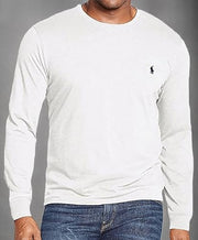Polo Ralph Lauren Men's Crew Neck Long Sleeve Tee, Basic Black, Large