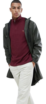 POLO RALPH LAUREN Mens Classic Estate-Rib Quarter-Zip Pullover Sweater (XXL, CedarBrownHtr)