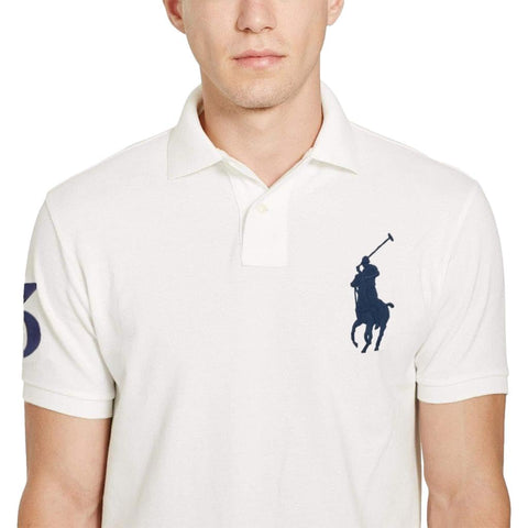 POLO RALPH LAUREN Men's Big Pony Classic Fit Mesh Polo Shirt (M, Black)