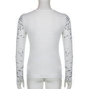 NaranjaBurbuja Y2k Fairy Grunge Graphic Long Sleeve Tees Tops Women E-Girls Aesthetic Gothic Skull Print Baggy T Shirts Emo Clothes 0-black Retro Fashion Uiui