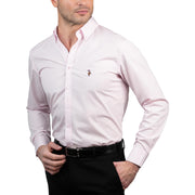 U.S. Polo Assn. Regular Fit Long Sleeve Button Down Dress Shirts for Men Wrinkle Free Long Sleeve Shirt Mens Formal Stretch Black Solid