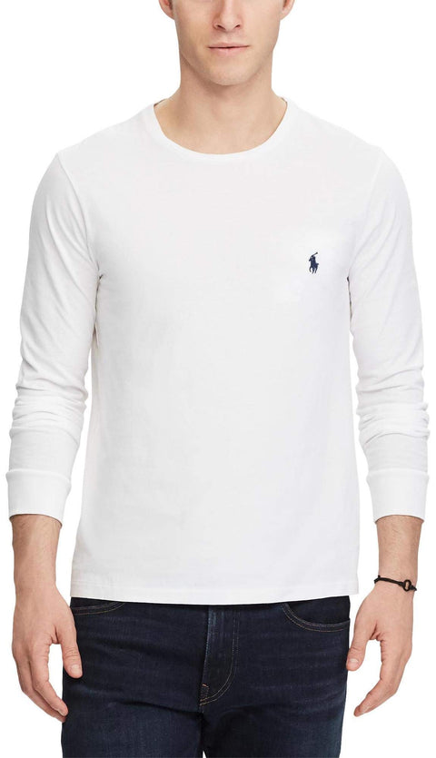 Polo Ralph Lauren Men's Crew Neck Long Sleeve Tee, Basic Black, Large