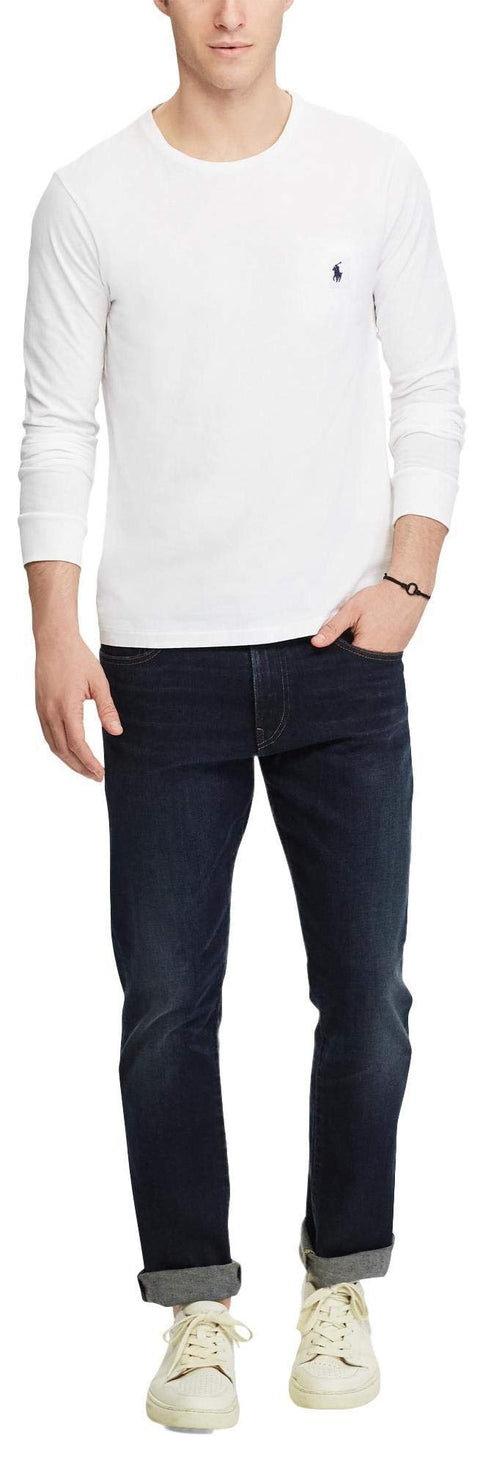 Polo Ralph Lauren Men's Crew Neck Long Sleeve Tee, Basic Black, Large