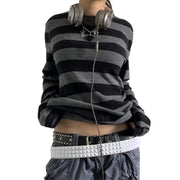 NaranjaBurbuja Y2k Fairy Grunge Graphic Long Sleeve Tees Tops Women E-Girls Aesthetic Gothic Skull Print Baggy T Shirts Emo Clothes 0-black Retro Fashion Uiui