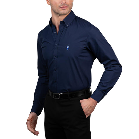 U.S. Polo Assn. Regular Fit Long Sleeve Button Down Dress Shirts for Men Wrinkle Free Long Sleeve Shirt Mens Formal Stretch Black Solid