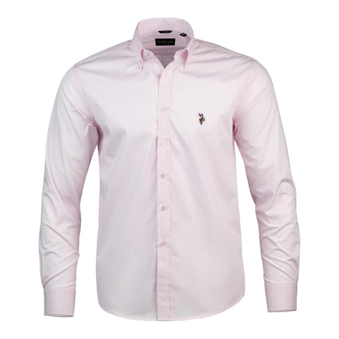 U.S. Polo Assn. Regular Fit Long Sleeve Button Down Dress Shirts for Men Wrinkle Free Long Sleeve Shirt Mens Formal Stretch Black Solid