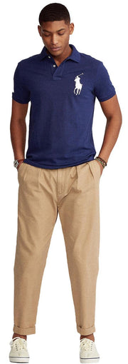 POLO RALPH LAUREN Men's Big Pony Classic Fit Mesh Polo Shirt (M, Black)