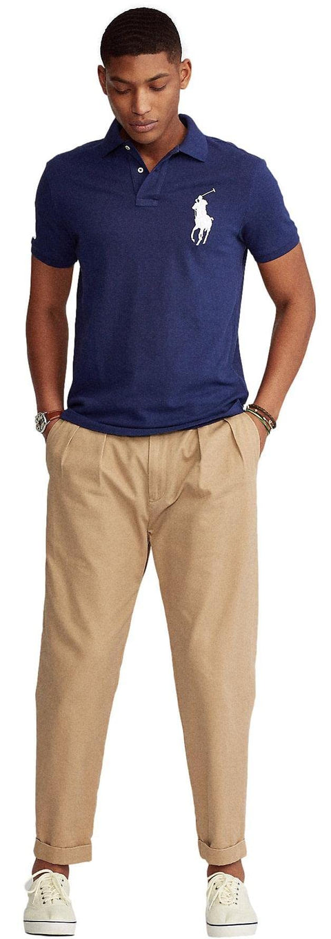 POLO RALPH LAUREN Men's Big Pony Classic Fit Mesh Polo Shirt (M, Black)