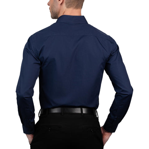 U.S. Polo Assn. Regular Fit Long Sleeve Button Down Dress Shirts for Men Wrinkle Free Long Sleeve Shirt Mens Formal Stretch Black Solid