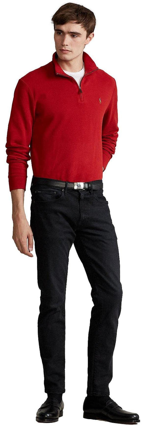 POLO RALPH LAUREN Mens Classic Estate-Rib Quarter-Zip Pullover Sweater (XXL, CedarBrownHtr)