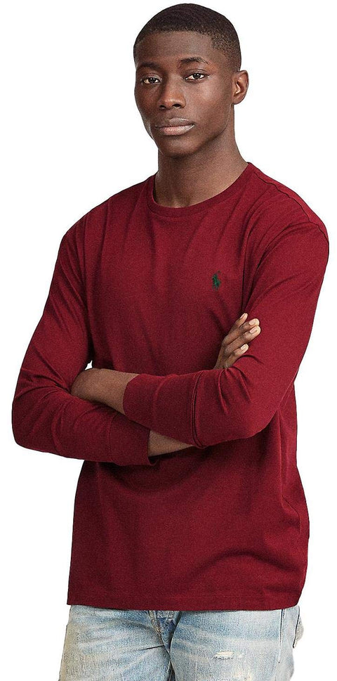 Polo Ralph Lauren Men's Crew Neck Long Sleeve Tee, Basic Black, Large