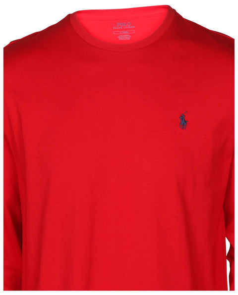 Polo Ralph Lauren Men's Crew Neck Long Sleeve Tee, Basic Black, Large