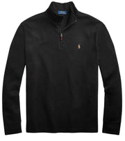 POLO RALPH LAUREN Mens Classic Estate-Rib Quarter-Zip Pullover Sweater (XXL, CedarBrownHtr)