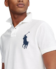POLO RALPH LAUREN Men's Big Pony Classic Fit Mesh Polo Shirt (M, Black)