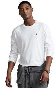Polo Ralph Lauren Men's Crew Neck Long Sleeve Tee, Basic Black, Large
