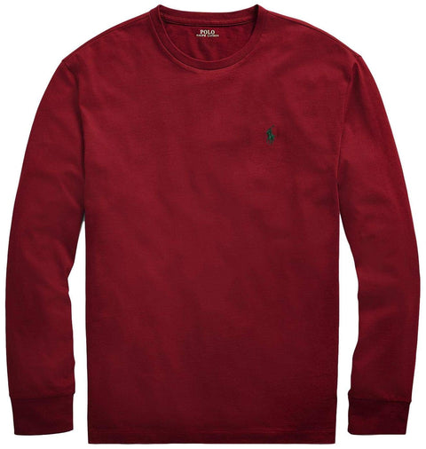 Polo Ralph Lauren Men's Crew Neck Long Sleeve Tee, Basic Black, Large