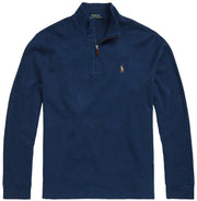 POLO RALPH LAUREN Mens Classic Estate-Rib Quarter-Zip Pullover Sweater (XXL, CedarBrownHtr)