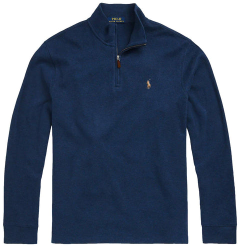 POLO RALPH LAUREN Mens Classic Estate-Rib Quarter-Zip Pullover Sweater (XXL, CedarBrownHtr)