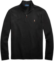 POLO RALPH LAUREN Mens Classic Estate-Rib Quarter-Zip Pullover Sweater (XXL, CedarBrownHtr)