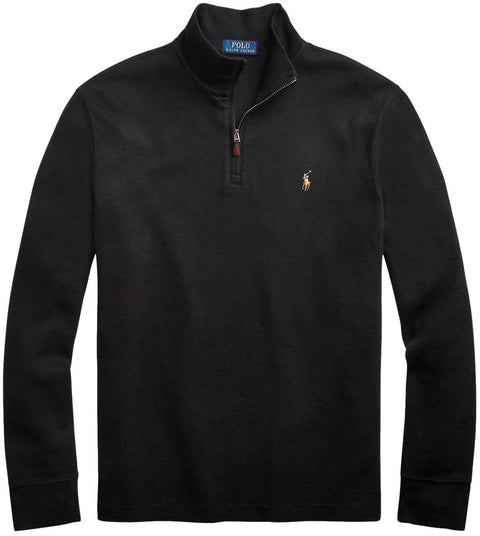 POLO RALPH LAUREN Mens Classic Estate-Rib Quarter-Zip Pullover Sweater (XXL, CedarBrownHtr)