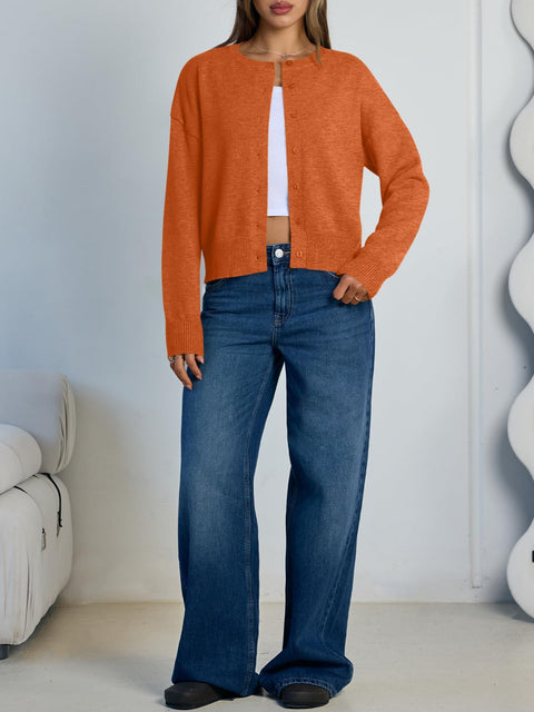 Trendy Queen Cropped Cardigan Sweaters for Women Lightweight Shrugs Crop Tops Y2k Fall Outfits Fashion Clothes 2025 Grey M