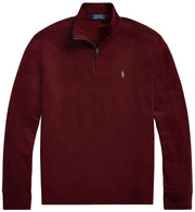 POLO RALPH LAUREN Mens Classic Estate-Rib Quarter-Zip Pullover Sweater (XXL, CedarBrownHtr)