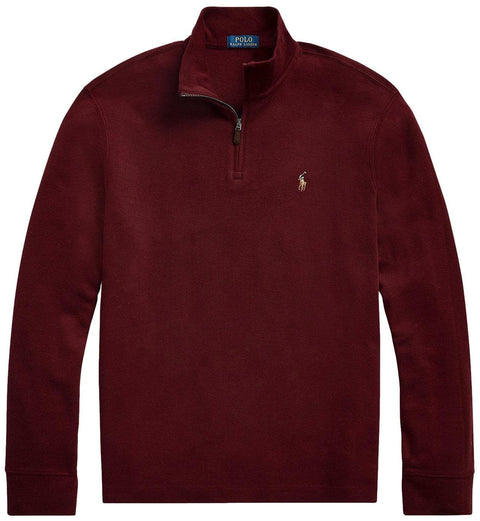 POLO RALPH LAUREN Mens Classic Estate-Rib Quarter-Zip Pullover Sweater (XXL, CedarBrownHtr)