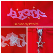 ZENMANCHEN Y2k Hoodies Puff Print Hoodie Grunge Graphic Zip Up Hoodies Y2k Jacket Hip Hop Streetwear Aesthetic Sweatshirts (US, Alpha, Large, Regular, Regular, 1-black)