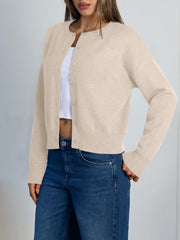 Trendy Queen Cropped Cardigan Sweaters for Women Lightweight Shrugs Crop Tops Y2k Fall Outfits Fashion Clothes 2025 Grey M