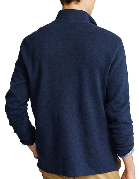 POLO RALPH LAUREN Mens Classic Estate-Rib Quarter-Zip Pullover Sweater (XXL, CedarBrownHtr)