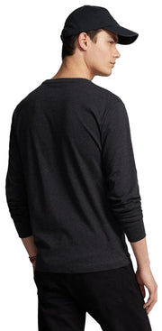 Polo Ralph Lauren Men's Crew Neck Long Sleeve Tee, Basic Black, Large