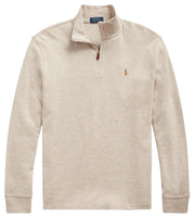 POLO RALPH LAUREN Mens Classic Estate-Rib Quarter-Zip Pullover Sweater (XXL, CedarBrownHtr)