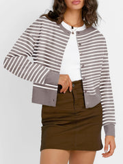 Trendy Queen Cropped Cardigan Sweaters for Women Lightweight Shrugs Crop Tops Y2k Fall Outfits Fashion Clothes 2025 Grey M