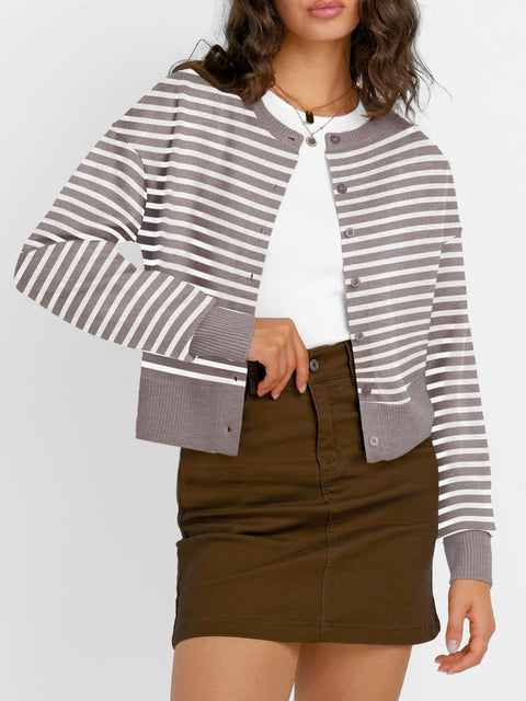 Trendy Queen Cropped Cardigan Sweaters for Women Lightweight Shrugs Crop Tops Y2k Fall Outfits Fashion Clothes 2025 Grey M