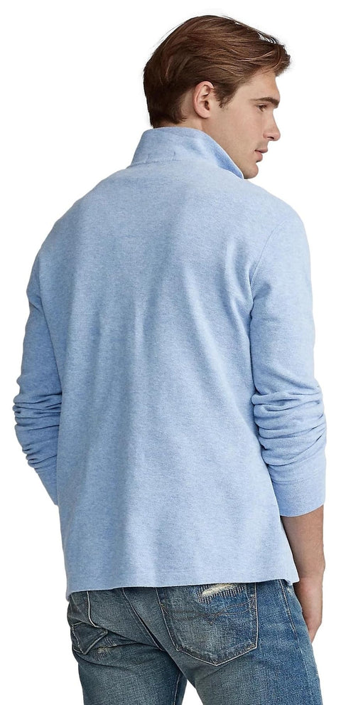 POLO RALPH LAUREN Mens Classic Estate-Rib Quarter-Zip Pullover Sweater (XXL, CedarBrownHtr)