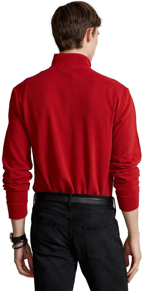 POLO RALPH LAUREN Mens Classic Estate-Rib Quarter-Zip Pullover Sweater (XXL, CedarBrownHtr)