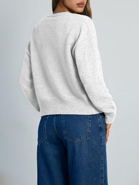 Trendy Queen Cropped Cardigan Sweaters for Women Lightweight Shrugs Crop Tops Y2k Fall Outfits Fashion Clothes 2025 Grey M