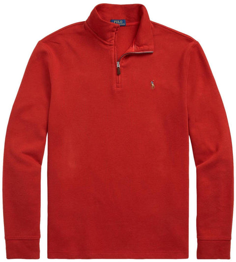 POLO RALPH LAUREN Mens Classic Estate-Rib Quarter-Zip Pullover Sweater (XXL, CedarBrownHtr)
