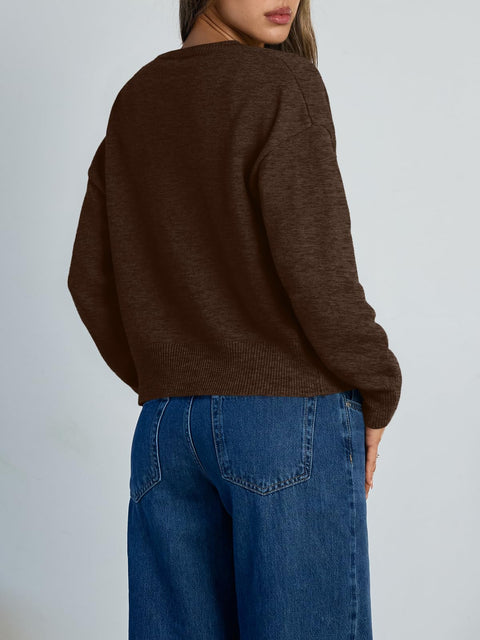 Trendy Queen Cropped Cardigan Sweaters for Women Lightweight Shrugs Crop Tops Y2k Fall Outfits Fashion Clothes 2025 Grey M