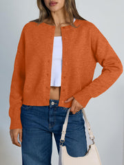 Trendy Queen Cropped Cardigan Sweaters for Women Lightweight Shrugs Crop Tops Y2k Fall Outfits Fashion Clothes 2025 Grey M