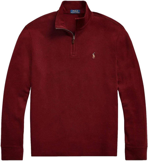 POLO RALPH LAUREN Mens Classic Estate-Rib Quarter-Zip Pullover Sweater (XXL, CedarBrownHtr)