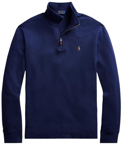 POLO RALPH LAUREN Mens Classic Estate-Rib Quarter-Zip Pullover Sweater (XXL, CedarBrownHtr)