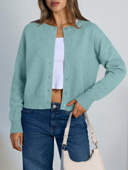 Trendy Queen Cropped Cardigan Sweaters for Women Lightweight Shrugs Crop Tops Y2k Fall Outfits Fashion Clothes 2025 Grey M