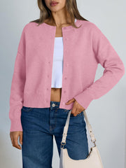 Trendy Queen Cropped Cardigan Sweaters for Women Lightweight Shrugs Crop Tops Y2k Fall Outfits Fashion Clothes 2025 Grey M