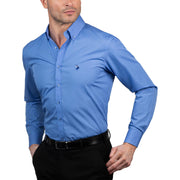 U.S. Polo Assn. Regular Fit Long Sleeve Button Down Dress Shirts for Men Wrinkle Free Long Sleeve Shirt Mens Formal Stretch Black Solid