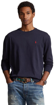 Polo Ralph Lauren Men's Crew Neck Long Sleeve Tee, Basic Black, Large