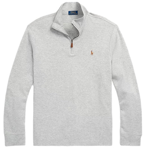 POLO RALPH LAUREN Mens Classic Estate-Rib Quarter-Zip Pullover Sweater (XXL, CedarBrownHtr)